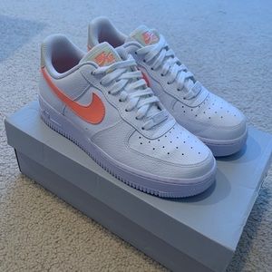 Nike Womens Air Force 1 ‘07 Coral Pink Swoosh